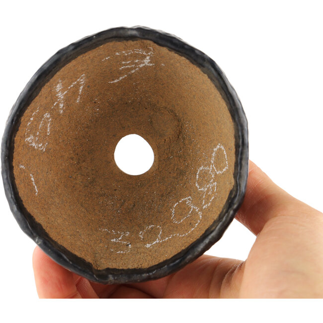 Runder schwarzer Bonsaitopf - 90 x 90 x 55 mm