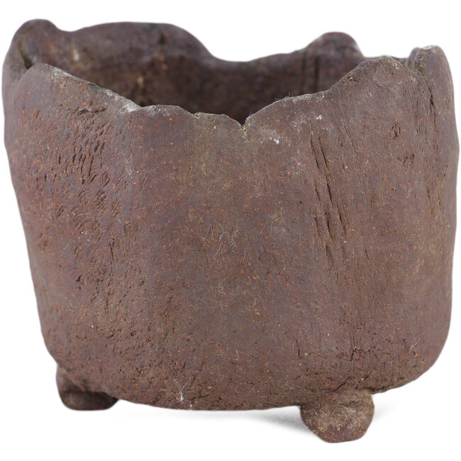 Round unglazed bonsai pot - 90 x 90 x 80 mm