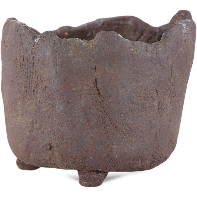 Round unglazed bonsai pot - 90 x 90 x 80 mm