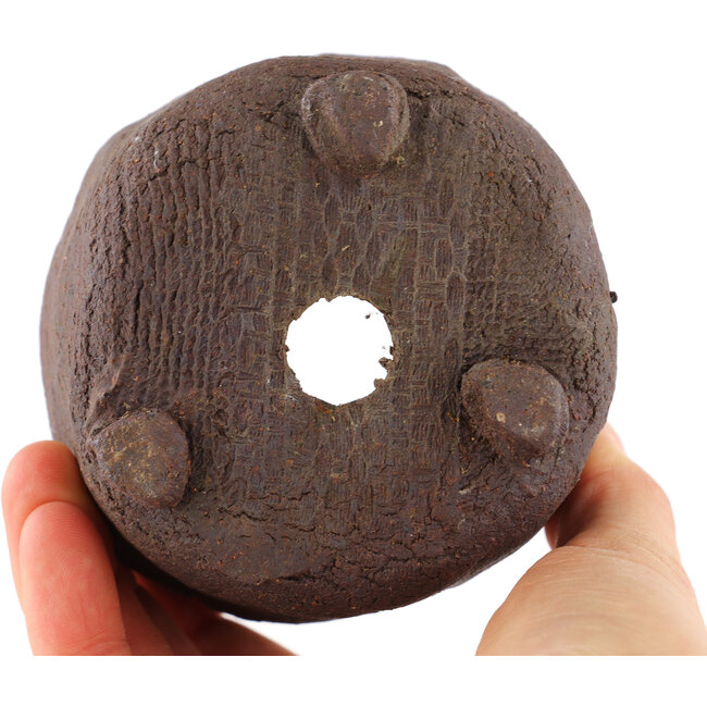 Round unglazed bonsai pot - 90 x 90 x 80 mm