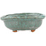 Round blue bonsai pot by Tokoname - 130 x 130 x 55 mm