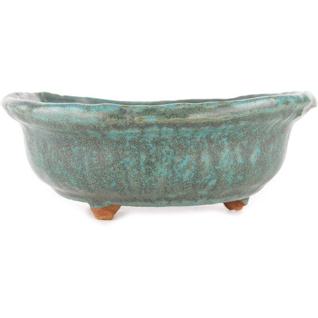 Runder blauer Bonsai-Topf von Tokoname - 130 x 130 x 55 mm