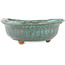 Round blue bonsai pot by Tokoname - 130 x 130 x 55 mm