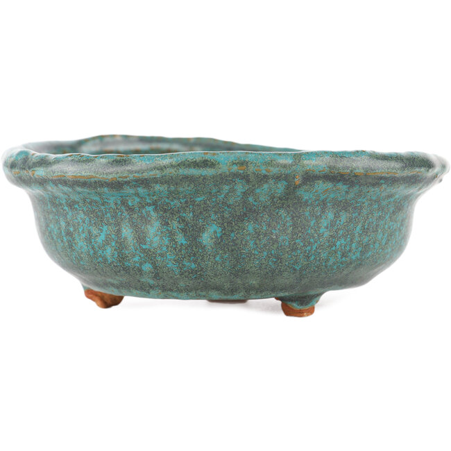 Runder blauer Bonsai-Topf von Tokoname - 130 x 130 x 55 mm