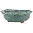 Round blue bonsai pot by Tokoname - 130 x 130 x 55 mm