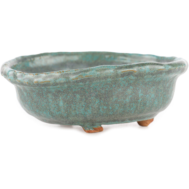 Vaso bonsai rotondo blu di Tokoname - 130 x 130 x 55 mm