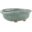 Round blue bonsai pot by Tokoname - 130 x 130 x 55 mm