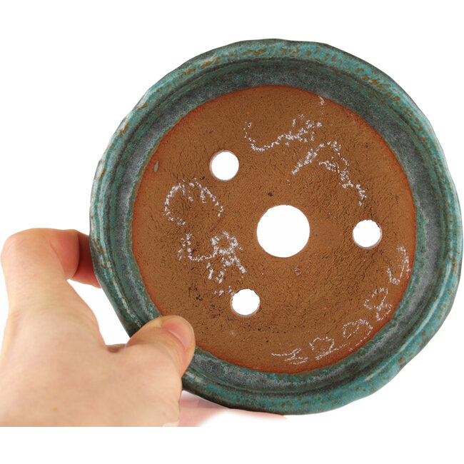 Maceta redonda azul para bonsái de Tokoname - 130 x 130 x 55 mm