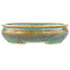 Oval blue and brown bonsai pot by Biko - 140 x 120 x 40 mm