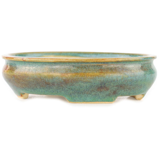 Vaso bonsai ovale blu e marrone di Biko - 140 x 120 x 40 mm