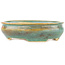 Pot à bonsaï ovale bleu et marron de Biko - 140 x 120 x 40 mm
