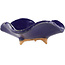 Square blue bonsai pot by Hattori - 75 x 70 x 30 mm