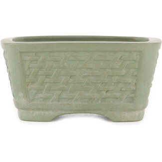  Other Japanese bonsai pot makers 100 mm rechteckiger unglasierter Topf aus Japan