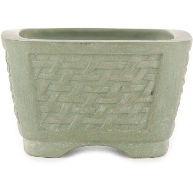 Rechteckiger unglasierter Bonsaitopf - 100 x 80 x 50 mm