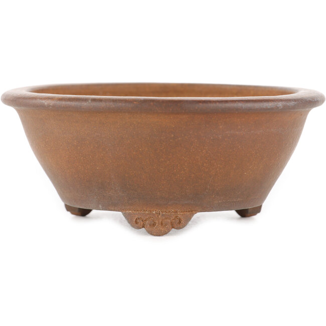 Maceta para bonsái redonda sin esmaltar de Sanshu Fukuyo - 95 x 95 x 40 mm