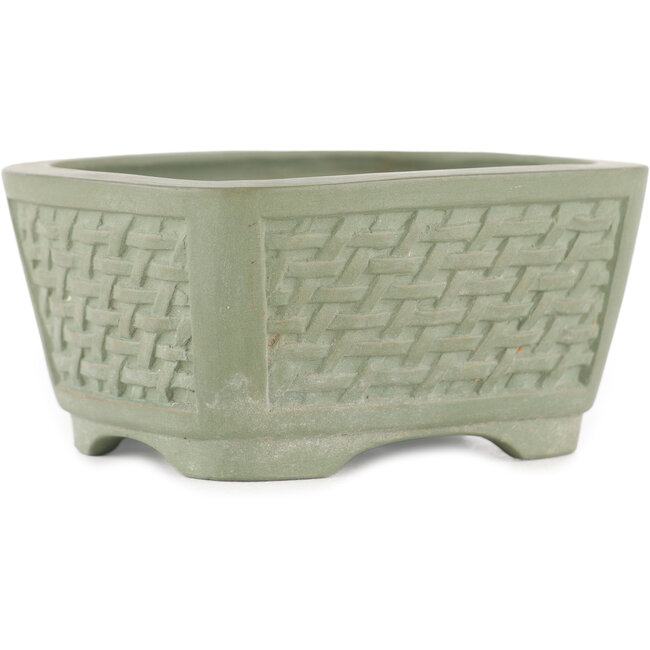 Rectangular unglazed bonsai pot - 100 x 80 x 50 mm