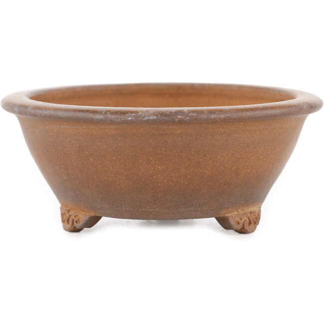 Maceta para bonsái redonda sin esmaltar de Sanshu Fukuyo - 95 x 95 x 40 mm