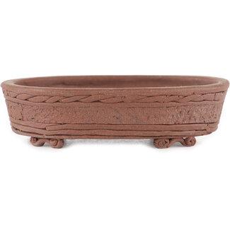  Other Japanese bonsai pot makers 100 mm ovaler unglasierter Topf aus Japan