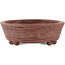 Oval unglazed bonsai pot - 100 x 82 x 30 mm