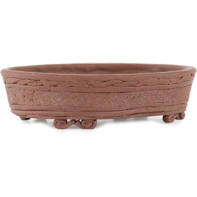 Pot à bonsaï ovale non émaillé - 100 x 82 x 30 mm
