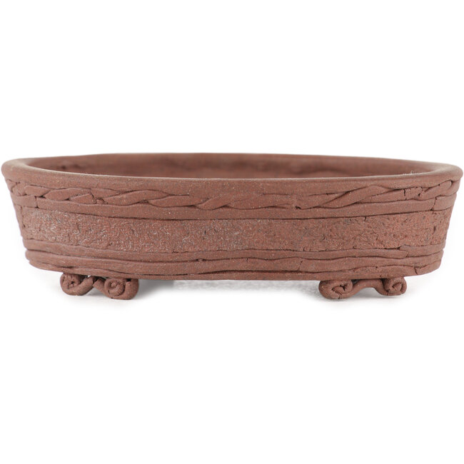 Ovale ongeglazuurde bonsai pot - 100 x 82 x 30 mm
