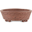 Oval unglazed bonsai pot - 100 x 82 x 30 mm