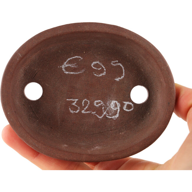 Pot à bonsaï ovale non émaillé - 100 x 82 x 30 mm