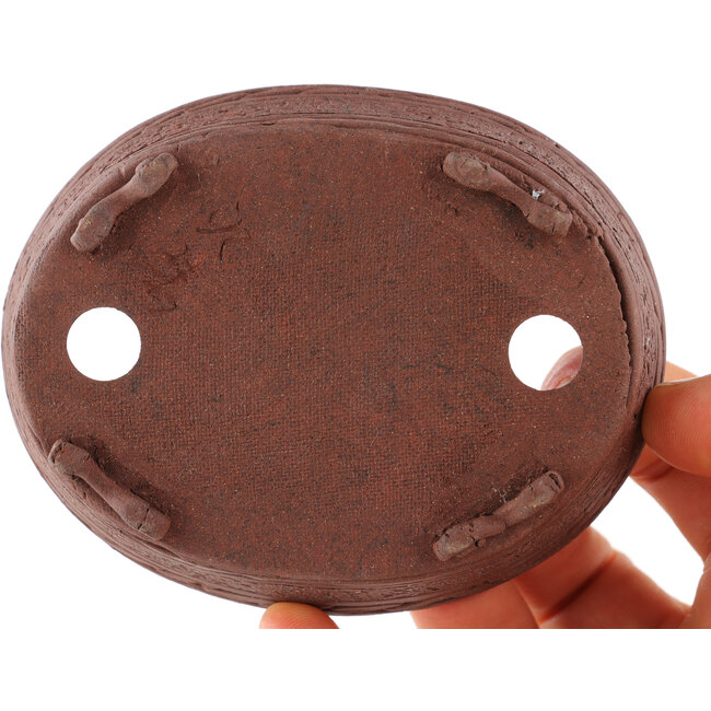 Pot à bonsaï ovale non émaillé - 100 x 82 x 30 mm