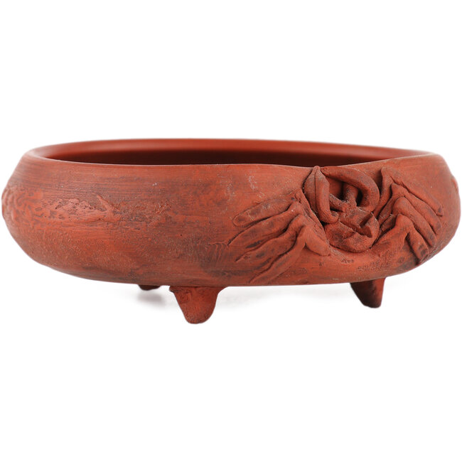 Round unglazed bonsai pot - 75 x 75 x 30 mm