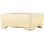 Maceta rectangular para bonsái con diseño craquelado blanco de Terahata Satomi Mazan - 185 x 150 x 70 mm