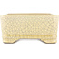Maceta rectangular para bonsái con diseño craquelado blanco de Terahata Satomi Mazan - 185 x 150 x 70 mm
