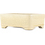 Maceta rectangular para bonsái con diseño craquelado blanco de Terahata Satomi Mazan - 185 x 150 x 70 mm
