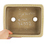 Pot à bonsaï rectangulaire blanc craquelé par Terahata Satomi Mazan - 185 x 150 x 70 mm