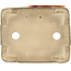 Maceta rectangular para bonsái con diseño craquelado blanco de Terahata Satomi Mazan - 185 x 150 x 70 mm
