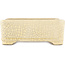 Maceta rectangular para bonsái con diseño craquelado blanco de Terahata Satomi Mazan - 185 x 150 x 70 mm