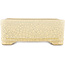 Maceta rectangular para bonsái con diseño craquelado blanco de Terahata Satomi Mazan - 185 x 150 x 70 mm