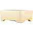 Maceta rectangular para bonsái con diseño craquelado blanco de Terahata Satomi Mazan - 185 x 150 x 70 mm