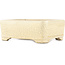 Rectangular white craquelé bonsai pot by Terahata Satomi Mazan - 185 x 150 x 70 mm