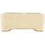 Rectangular white craquelé bonsai pot by Terahata Satomi Mazan - 185 x 150 x 70 mm