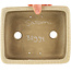Maceta rectangular para bonsái con diseño craquelado blanco de Terahata Satomi Mazan - 185 x 150 x 70 mm