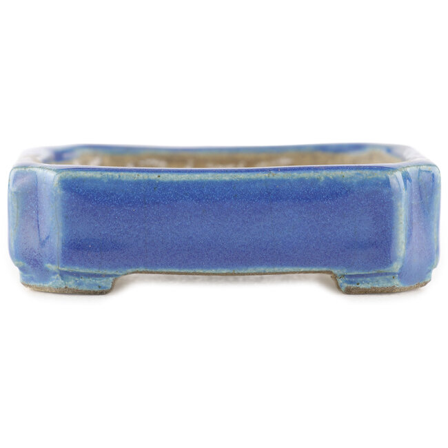 Maceta rectangular azul para bonsái de Terahata Satomi Mazan - 70 x 60 x 20 mm