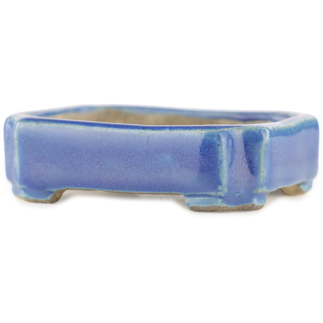 Maceta rectangular azul para bonsái de Terahata Satomi Mazan - 70 x 60 x 20 mm