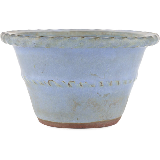 Ronde blauwe bonsai pot van Yamaaki - 150 x 150 x 90 mm