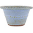 Round blue bonsai pot by Yamaaki - 150 x 150 x 90 mm