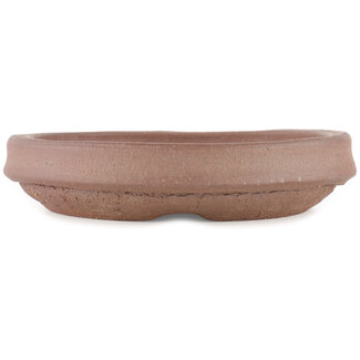 Yamaaki 180 mm round unglazed bonsai pot by Yamaaki Koshosen (first generation), Tokoname, Japan