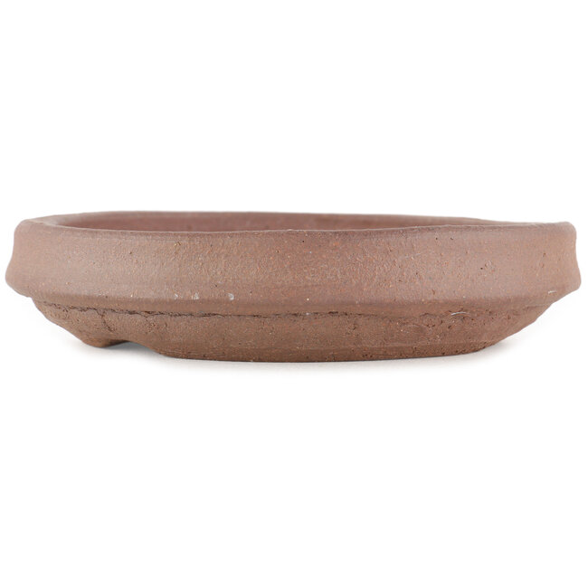 Round unglazed bonsai pot by Yamaaki Koshosen (first generation) - 180 x 180 x 40 mm