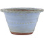 Round blue bonsai pot by Yamaaki - 150 x 150 x 90 mm