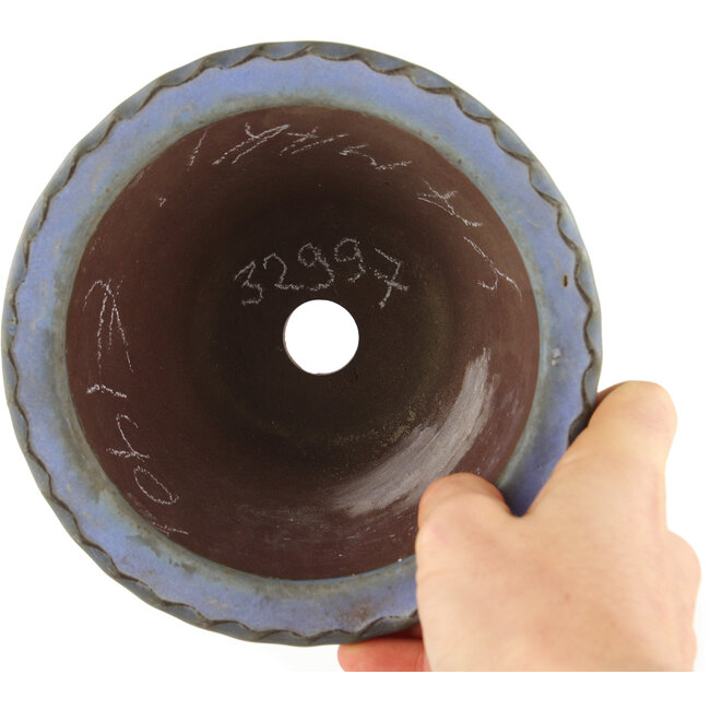 Vaso bonsai rotondo blu di Yamaaki - 150 x 150 x 90 mm