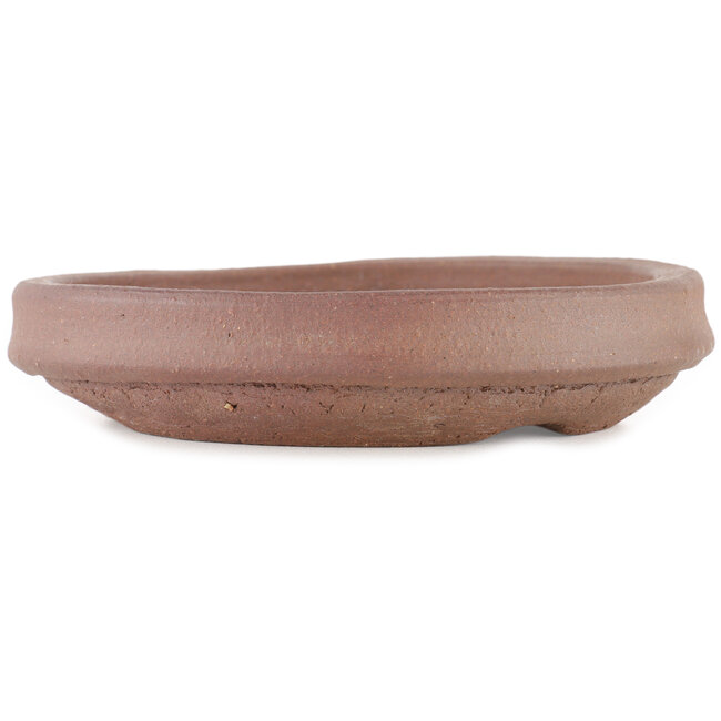 Round unglazed bonsai pot by Yamaaki Koshosen (first generation) - 180 x 180 x 40 mm