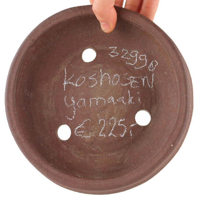 Pot à bonsaï rond non émaillé de Yamaaki Koshosen (première génération) - 180 x 180 x 40 mm